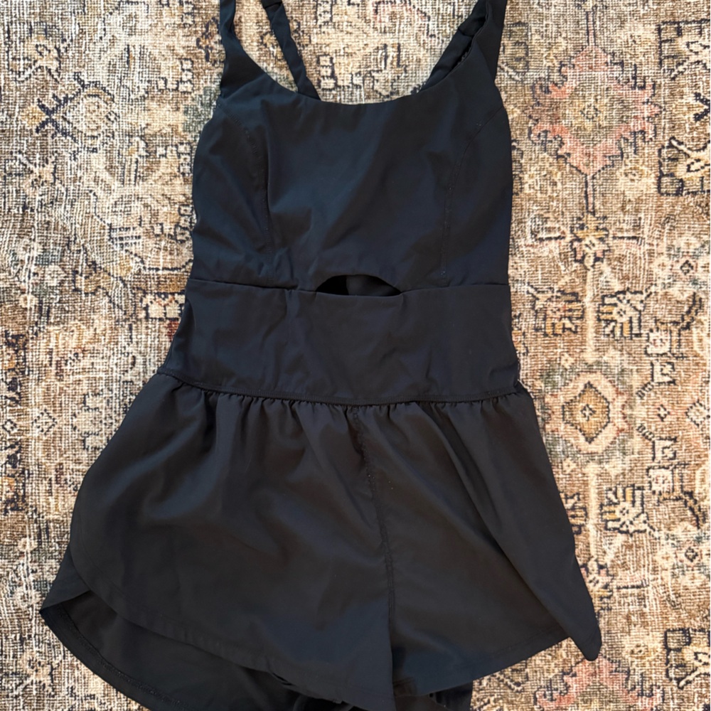 Amazon Black Cutout Workout Romper
